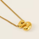 Gold color / 1 Piece Simple Series Daily Letter S Titanium Steel  Gold Color Unisex Pendant Necklaces Picture19